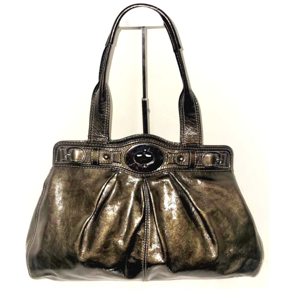 COACH 13915 Garnet Turnlock Large Gunmetal Satchel